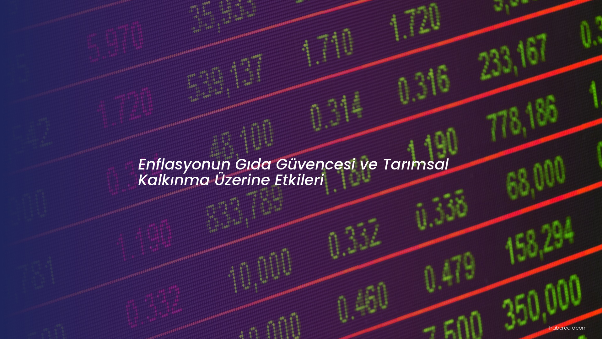 Enflasyonun Gıda Güvencesi ve Tarımsal Kalkınma Üzerine Etkileri Enflasyonun Gıda Güvencesi ve Tarımsal Kalkınma Üzerine Etkileri